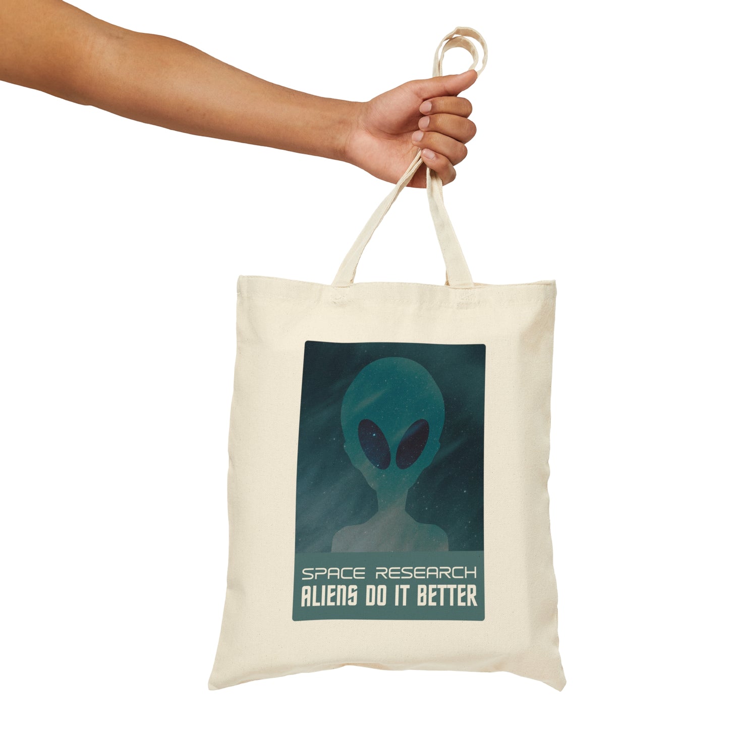 Space Research UFO Funny Quotes Canvas Shopping Cotton Tote Bag