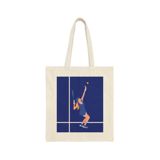 Tennis Player Blue Art Sports Team Canvas Shopping Cotton Tote Bag