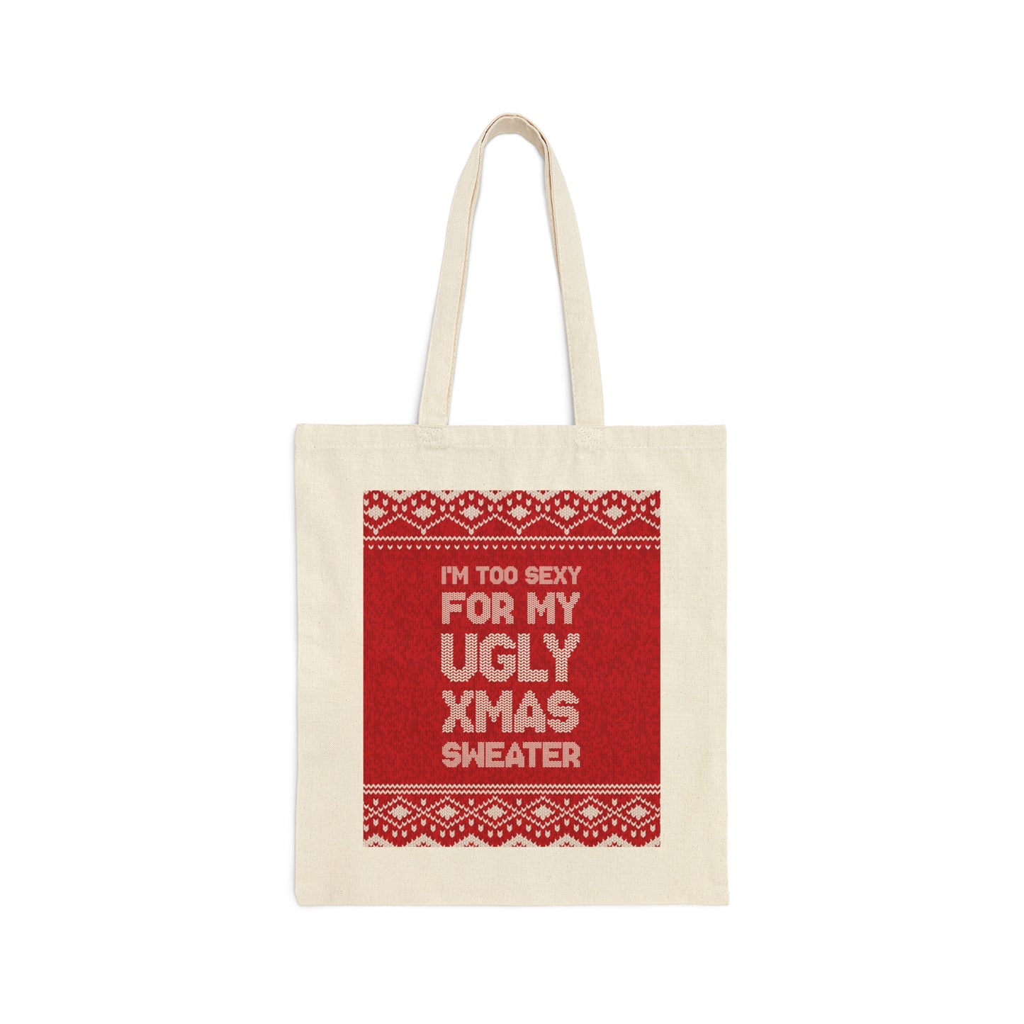 Xmas Ugly Sweater Christmas Slogans Canvas Shopping Cotton Tote Bag