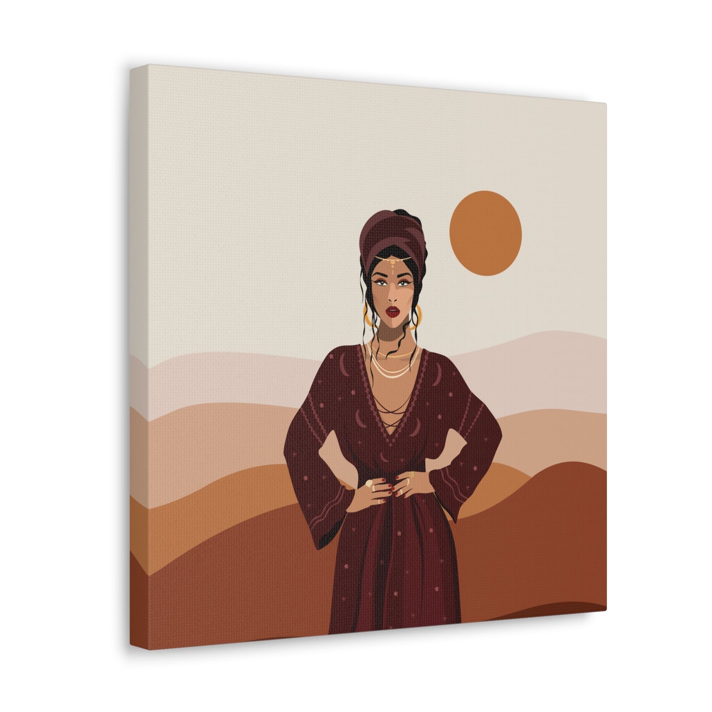 Sand Woman Desert Boho Style Art Canvas Aesthetic Canvas Gallery Wraps