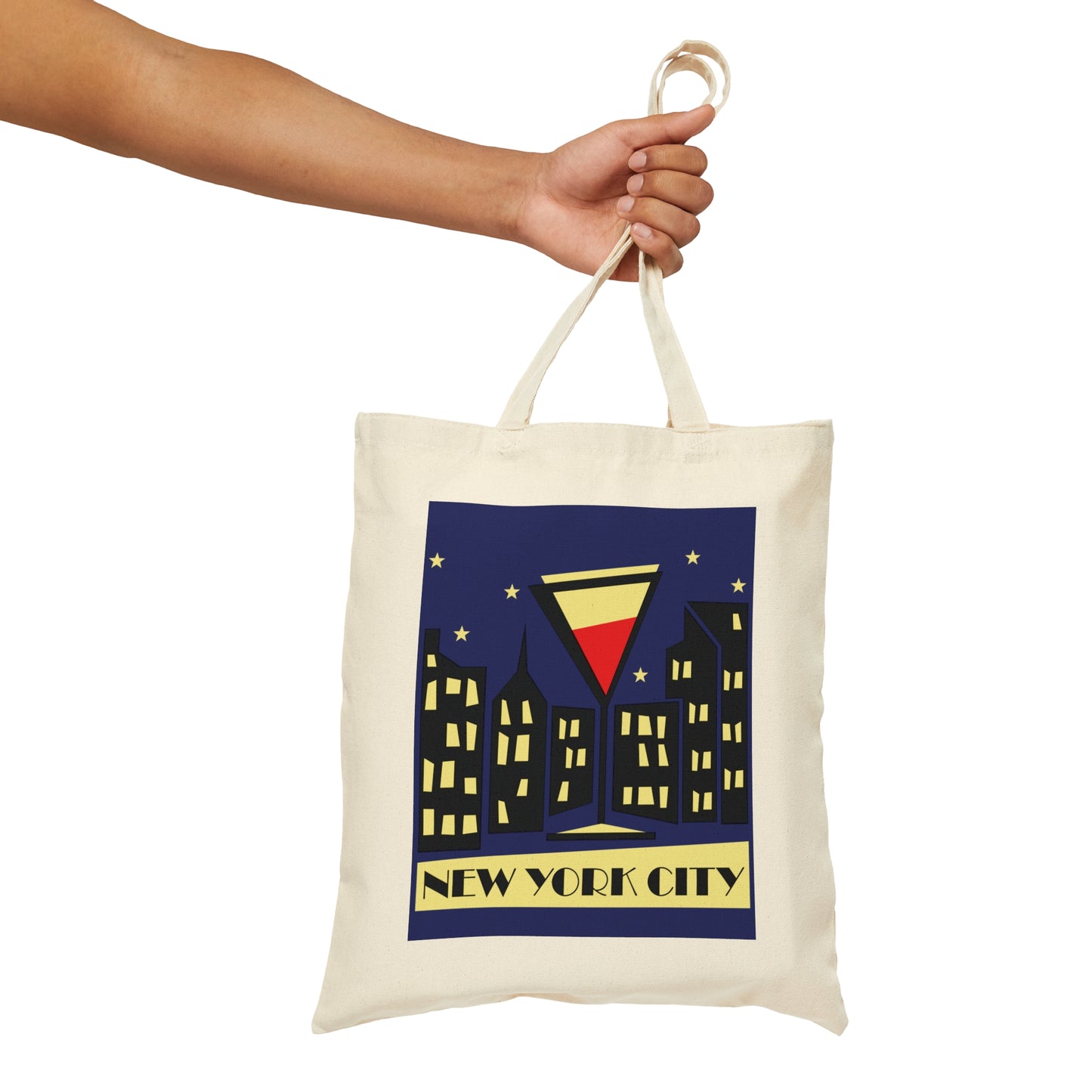 New York City Modern Abstract Art Canvas Shopping Cotton Tote Bag