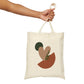 Love Leaf Beige Aesthetic Minimal Art Canvas Shopping Cotton Tote Bag