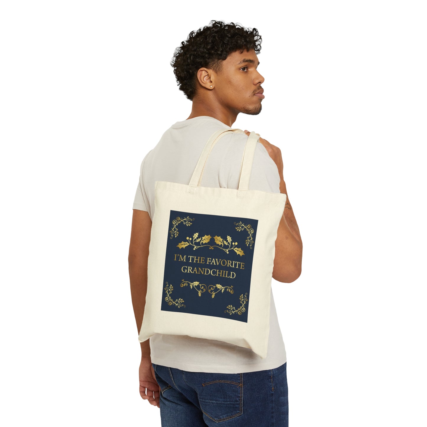 I`M The Favorite Grandchild Happy Birthday Canvas Shopping Cotton Tote Bag