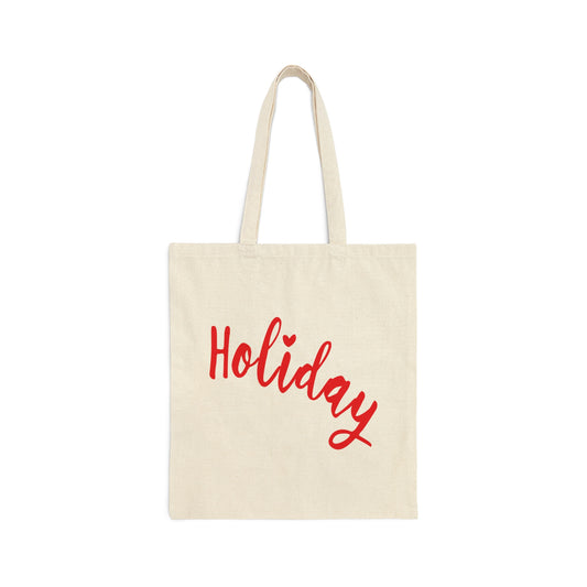 Holidays Red Text Weekend Quotes Canvas Shopping Cotton Tote Bag