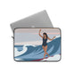 Serenity by the Sea Woman Surfing Art Laptop Sleeve