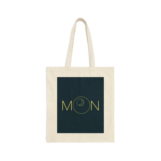 Moon Aesthetic Typography Graphic Drawing Art Canvas Shopping Cotton Tote Bag