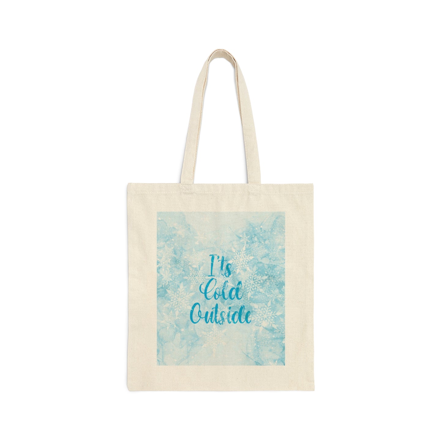 It`s Cold Outside Winter Snow Art Canvas Shopping Cotton Tote Bag