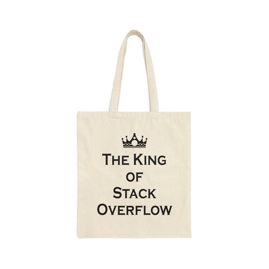 The King of Stack Overflow IT Funny Coding Canvas Shopping Cotton Tote Bag