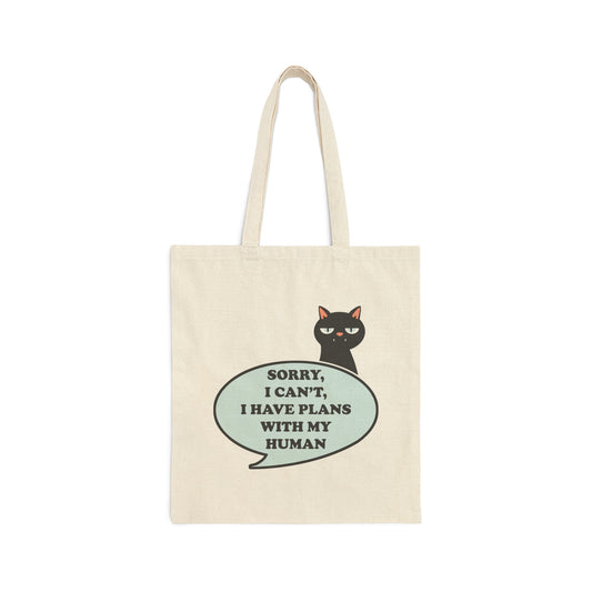 Black Cat Lovers Cute Funny  Canvas Shopping Cotton Tote Bag