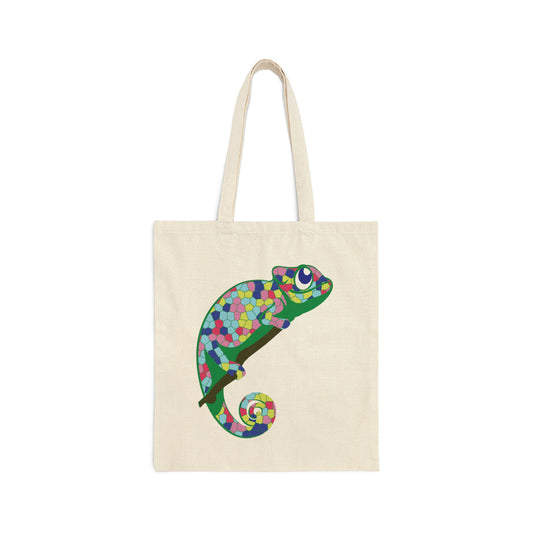 Gecko Iguana Chameleon Lizard Reptile Mozaic Canvas Shopping Cotton Tote Bag