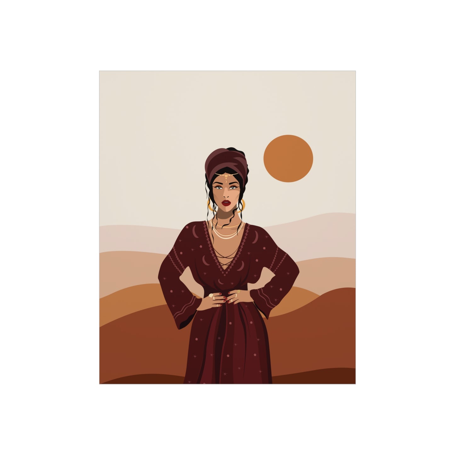 Sand Woman Desert Boho Style Art Classic Premium Matte Vertical Posters