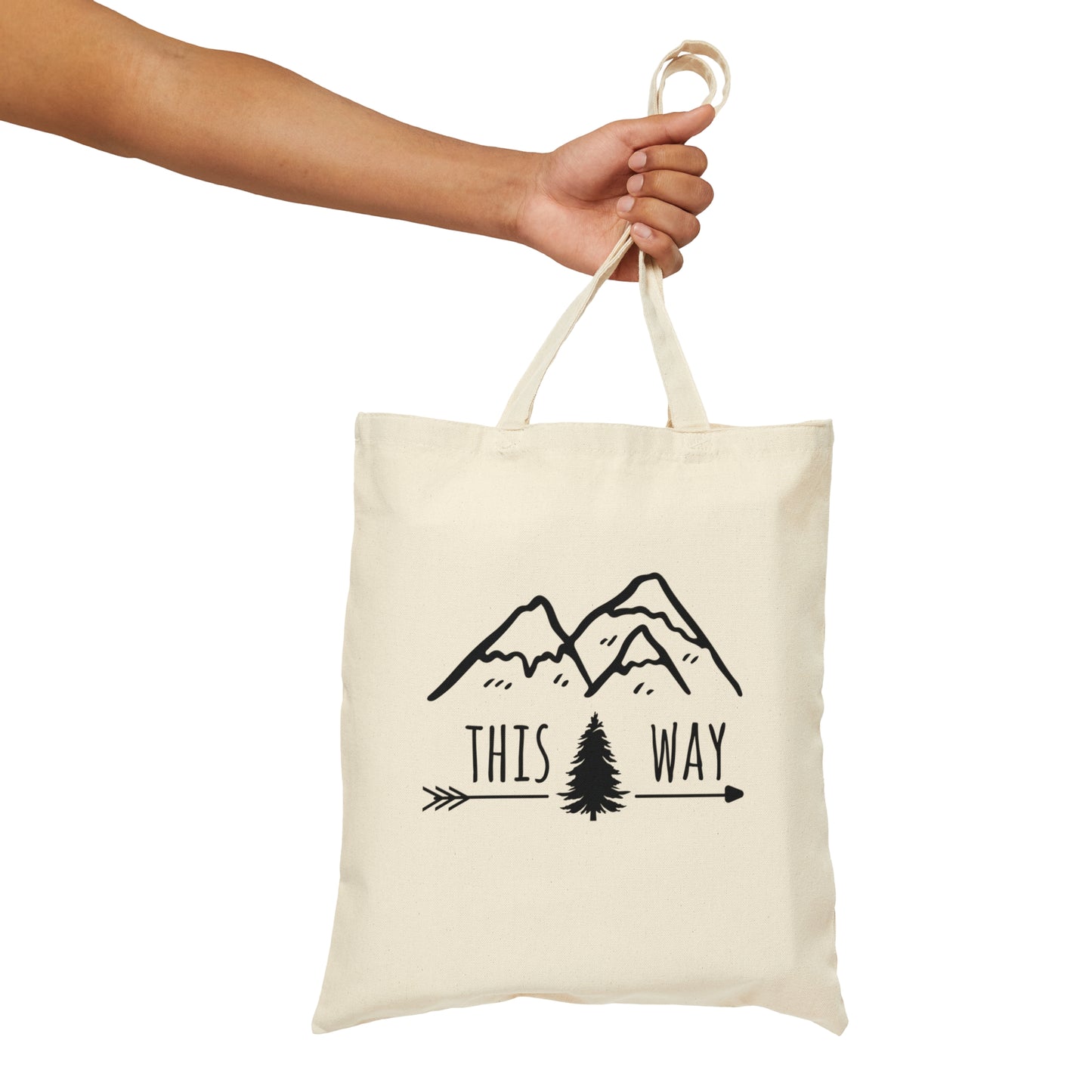 This Way Adventure Begins Vacation Landscape Explore Canvas Shopping Cotton Tote Bag