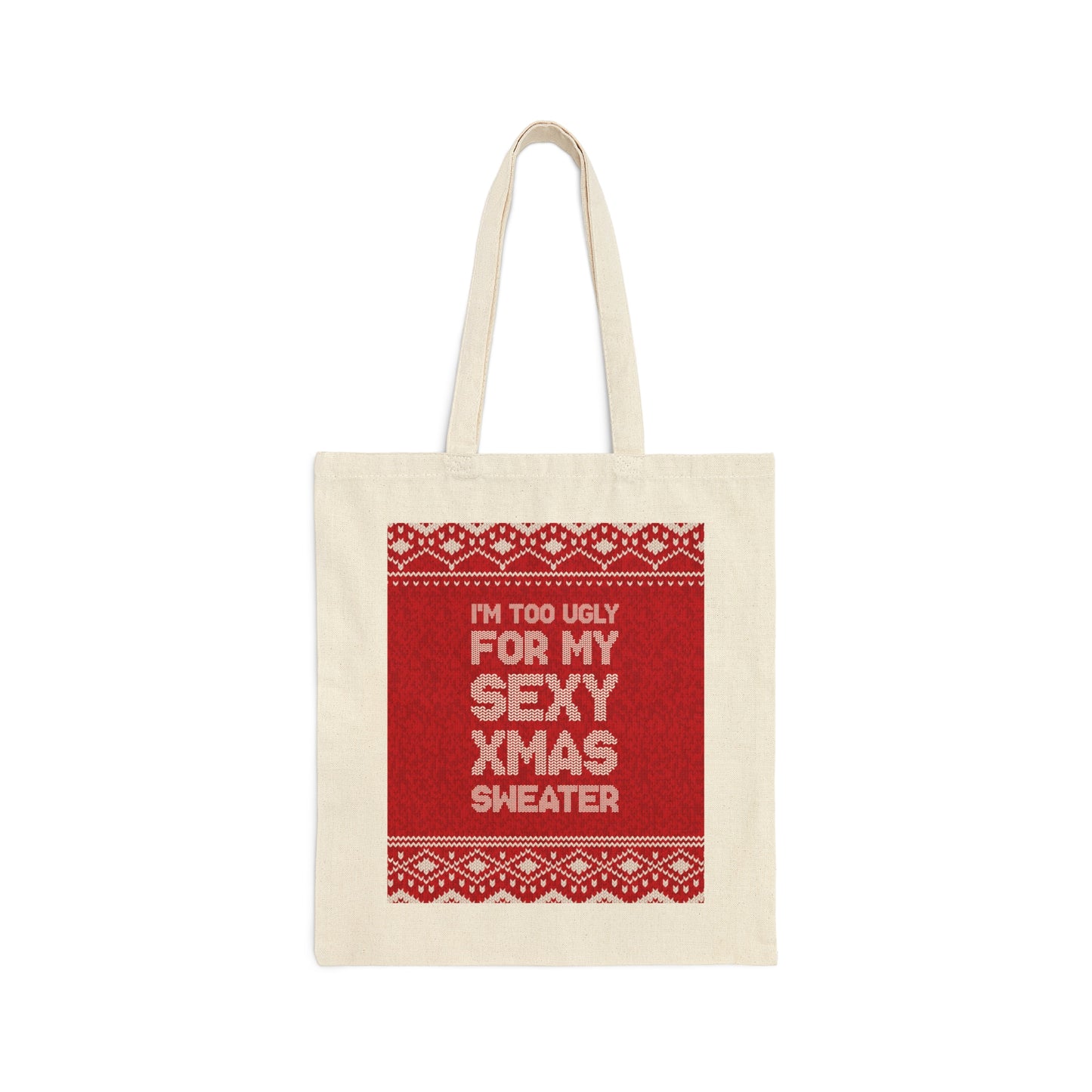 Ugly Christmas Sweater Xmas Slogans Canvas Shopping Cotton Tote Bag