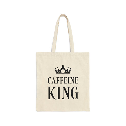 Caffeine King Quotes Coffee Lovers Canvas Shopping Cotton Tote Bag