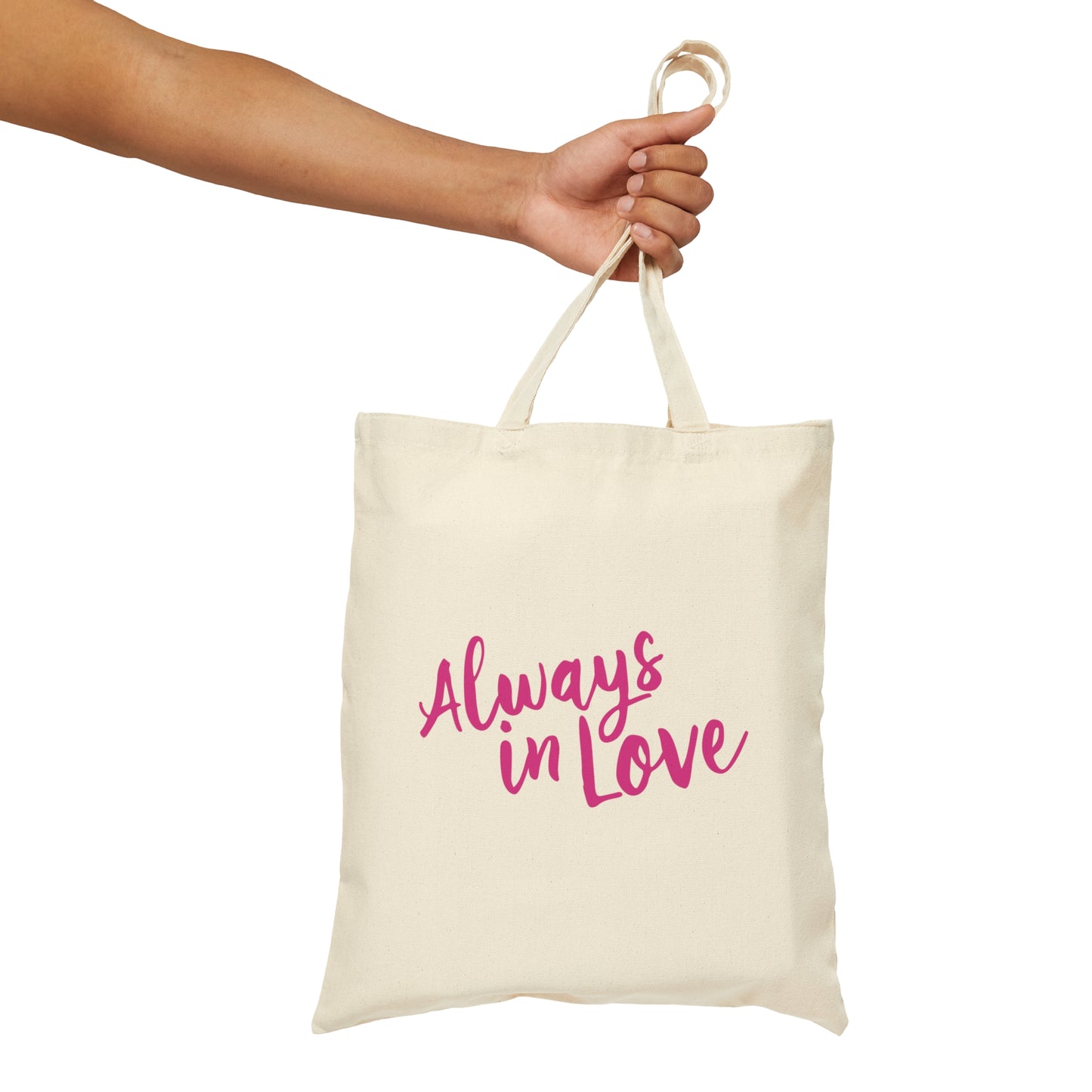 Always in Love Typography Valentines Idea Canvas Shopping Cotton Tote Bag