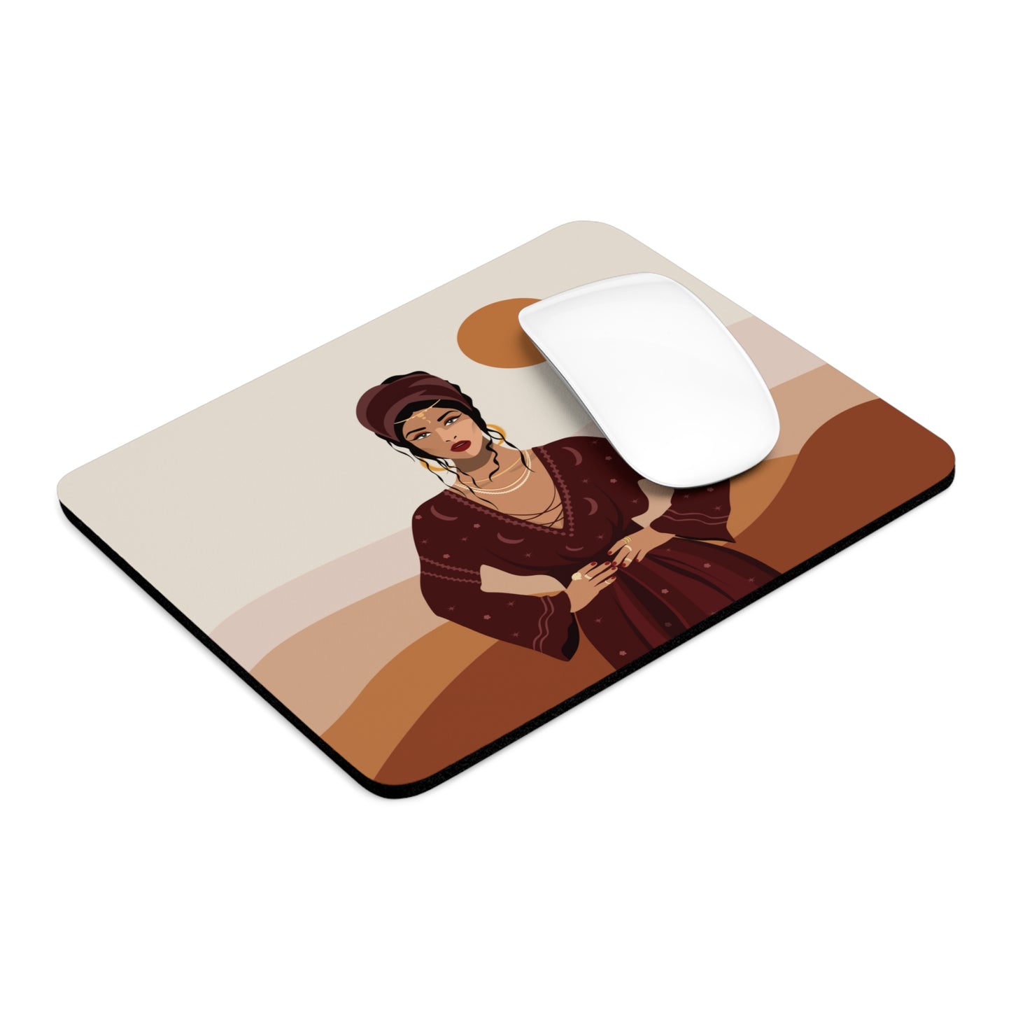 Sand Woman Desert Boho Style Art Non-slip Creative Design Mouse Pad