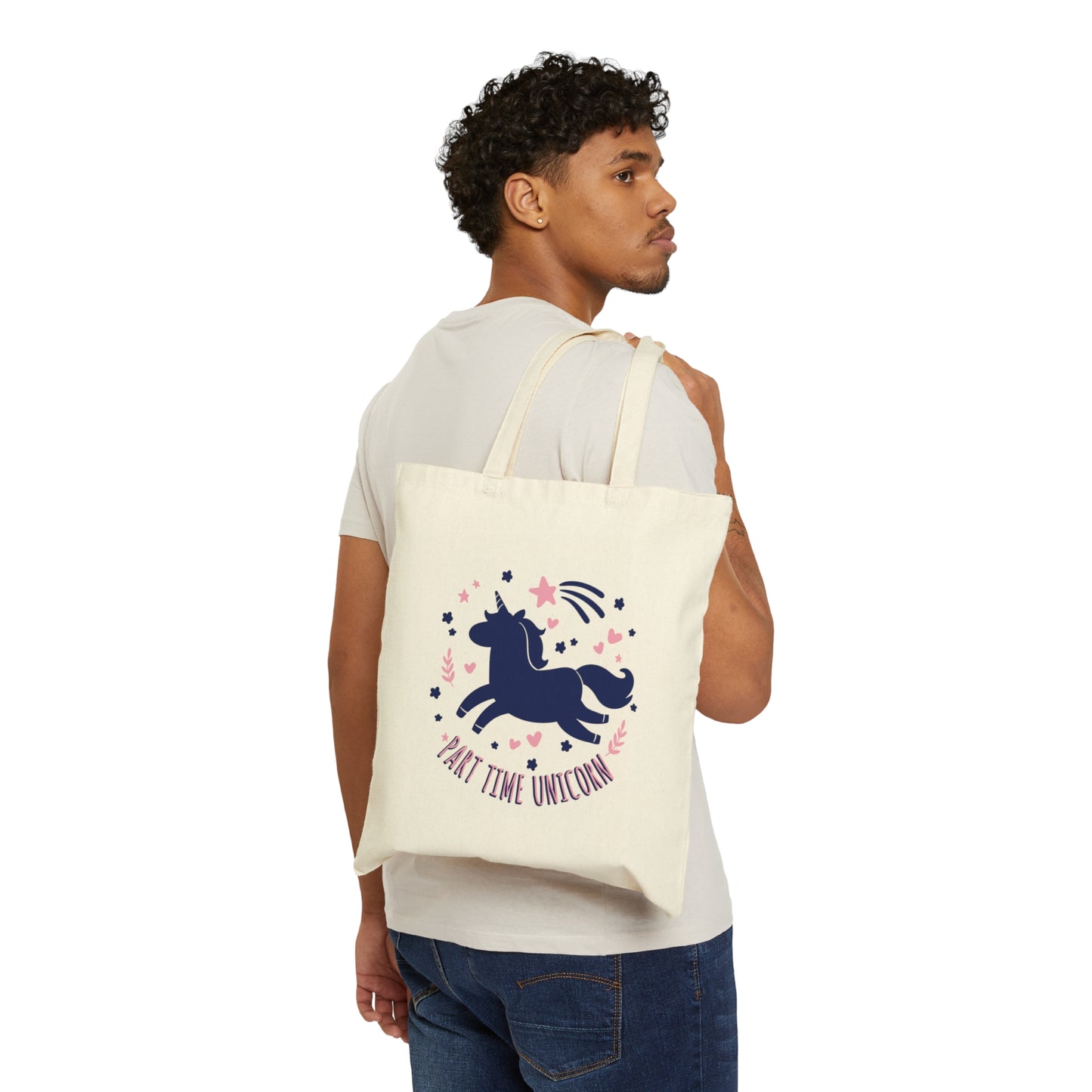 Part Time Job Unicorn Funny Work Sayings Canvas Shopping Cotton Tote Bag