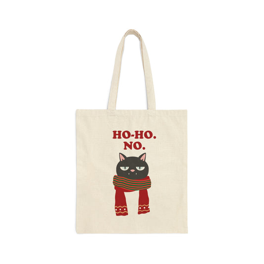 Ho Ho Ho Merry Christmas Cat Lovers Funny Slogan Canvas Shopping Cotton Tote Bag