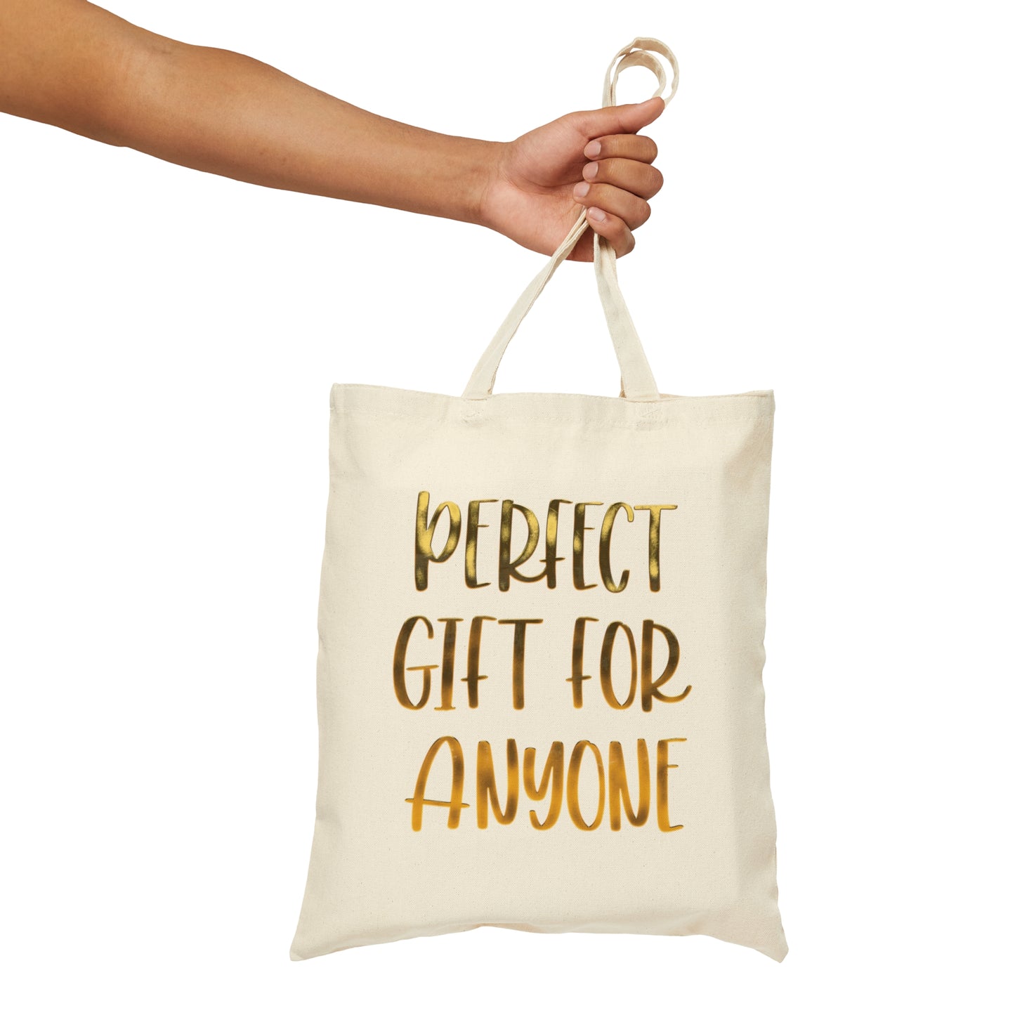 Perfect Gift for Anyone Gold Text Funny Self Define Aesthetic Slogan Canvas Shopping Cotton Tote Bag