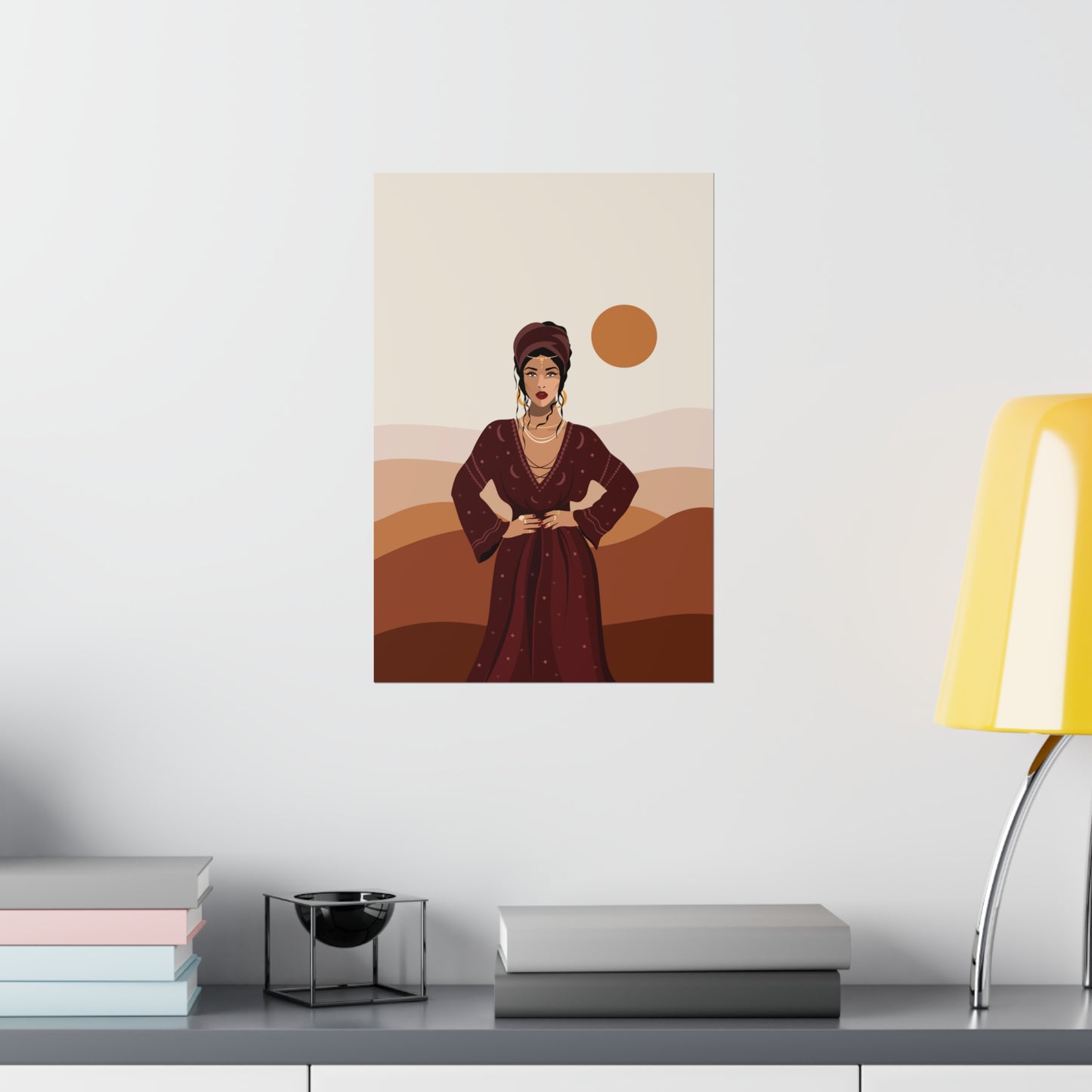 Sand Woman Desert Boho Style Art Classic Premium Matte Vertical Posters