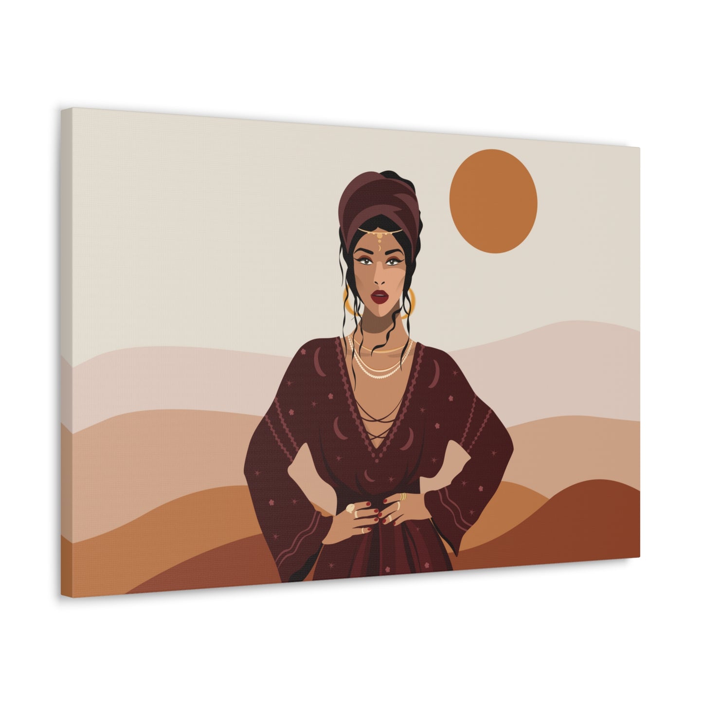 Sand Woman Desert Boho Style Art Canvas Aesthetic Canvas Gallery Wraps