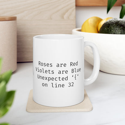 Roses are Red Programming IT for Computer Security Hackers Ceramic Mug 11oz