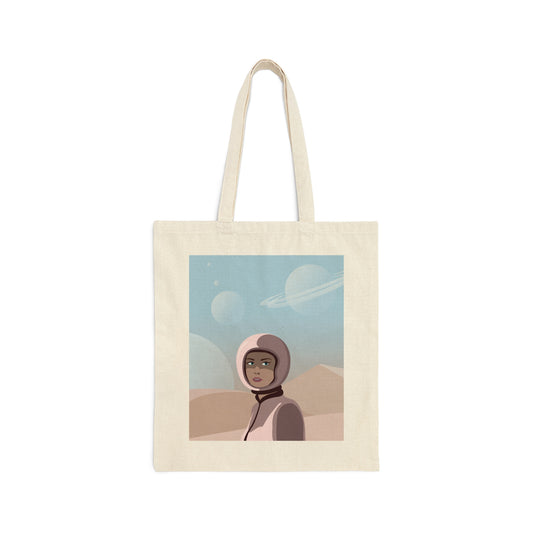 Astronaut Woman Aliens Minimal Art Aesthetic Canvas Shopping Cotton Tote Bag