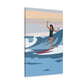 Serenity by the Sea Woman Surfing Art Canvas Aesthetic Canvas Gallery Wraps