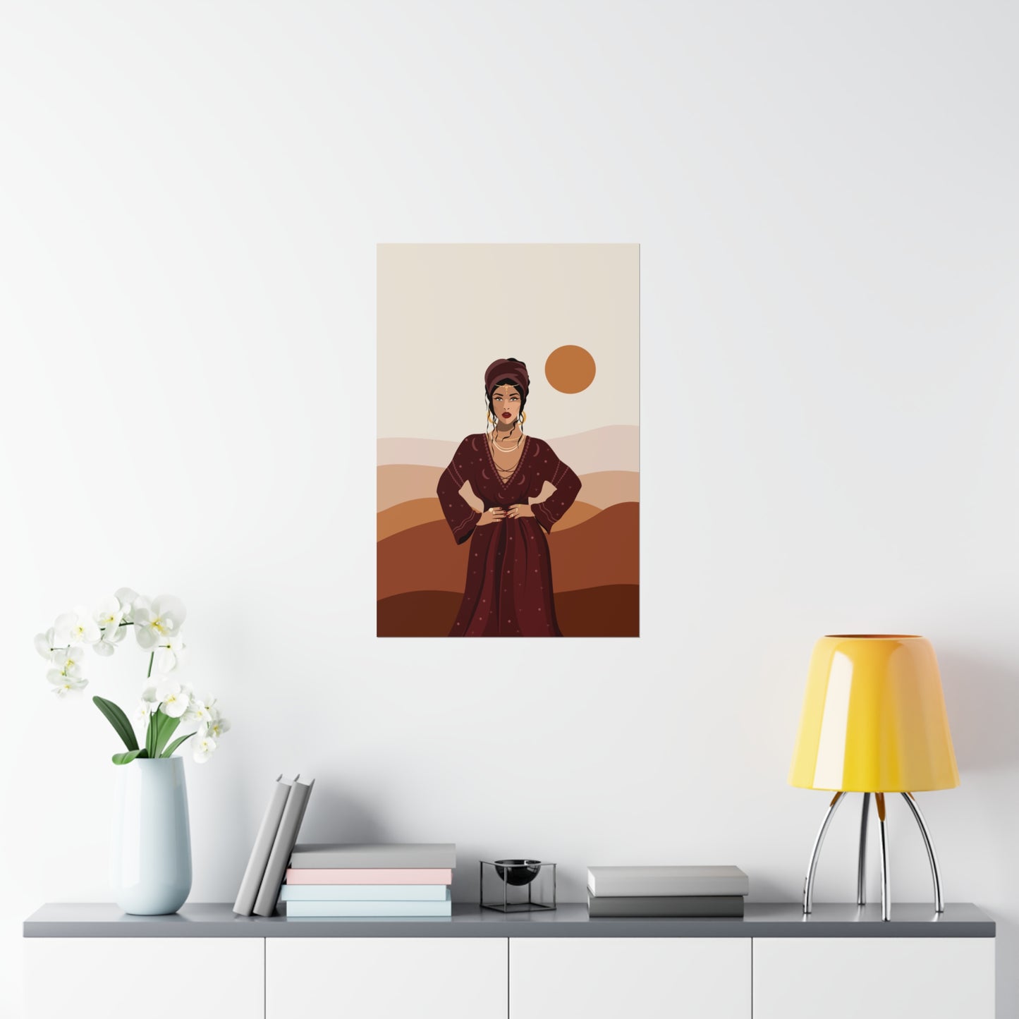 Sand Woman Desert Boho Style Art Classic Premium Matte Vertical Posters