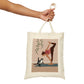 Yoga Cat With Girl Sport Lovers Canvas Shopping Cotton Tote Bag