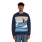 Serenity by the Sea Woman Surfing Art Unisex Heavy Blend™ Crewneck Sweatshirt