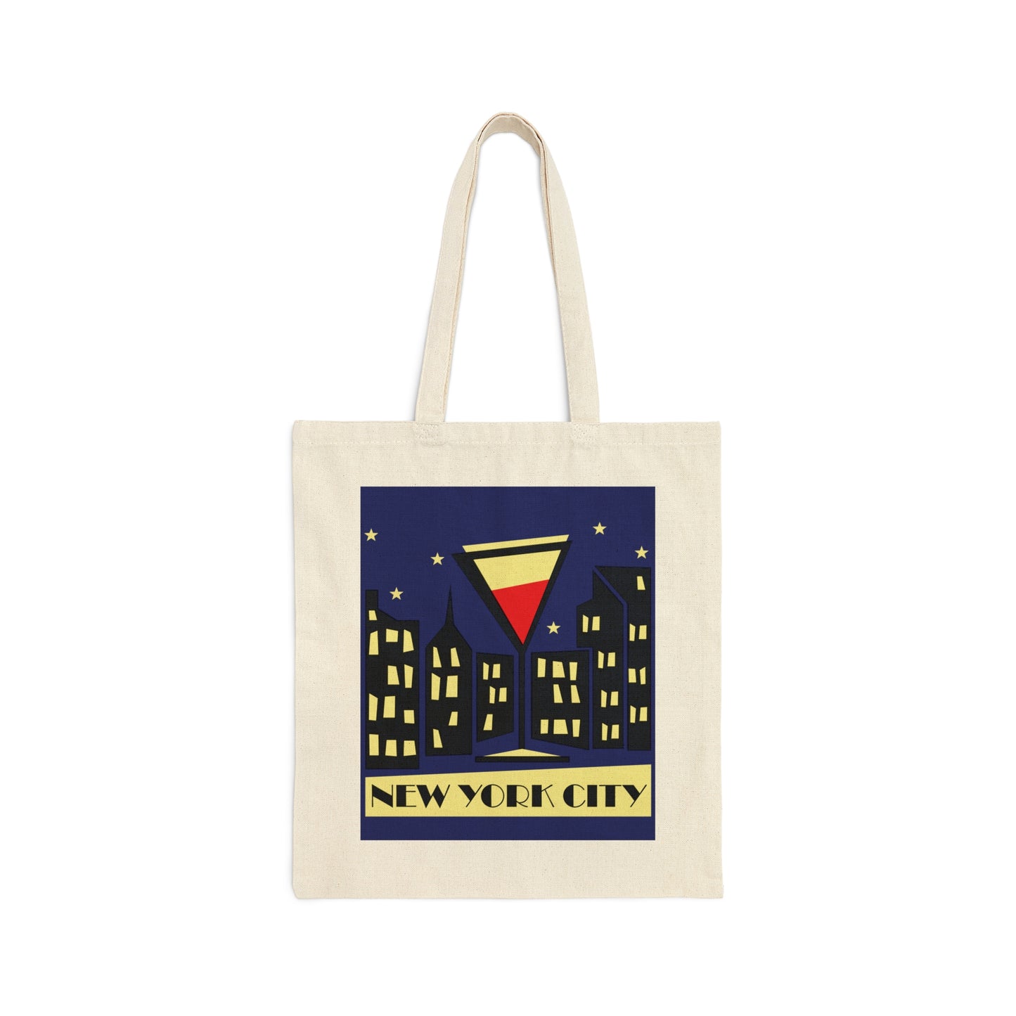 New York City Modern Abstract Art Canvas Shopping Cotton Tote Bag