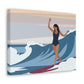 Serenity by the Sea Woman Surfing Art Canvas Aesthetic Canvas Gallery Wraps