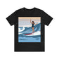 Serenity by the Sea Woman Surfing Art Unisex Jersey Short Sleeve T-Shirt