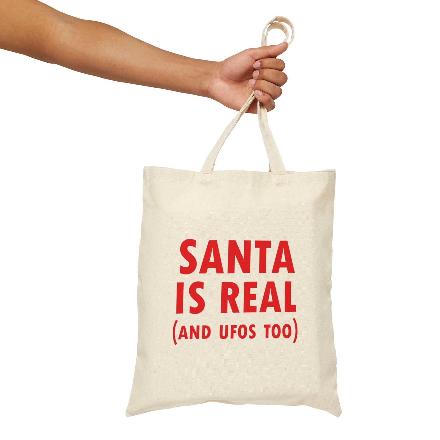 Santa is Real Aliens UFO Lovers Canvas Shopping Cotton Tote Bag