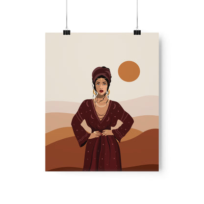 Sand Woman Desert Boho Style Art Classic Premium Matte Vertical Posters