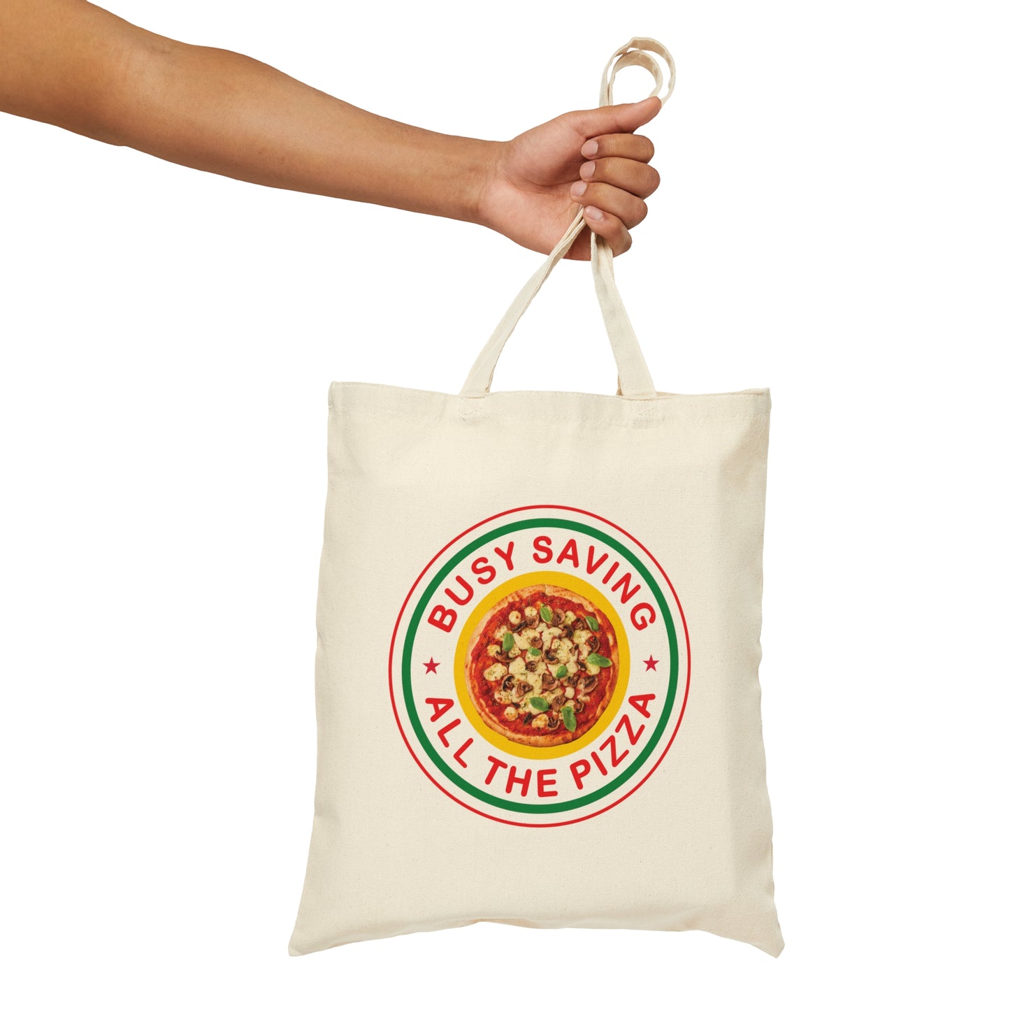 Busy Saving All The Pizza Food Lover Canvas Shopping Cotton Tote Bag