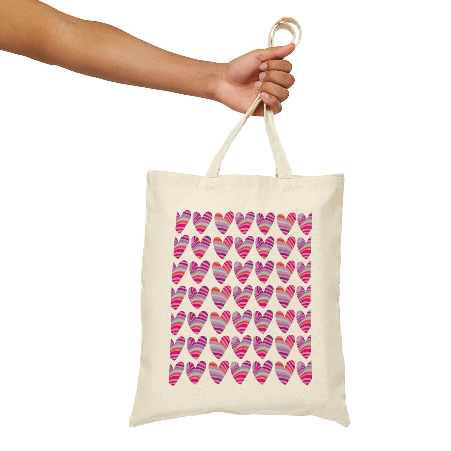 Love Pattern Modern Romantic Heart Canvas Shopping Cotton Tote Bag