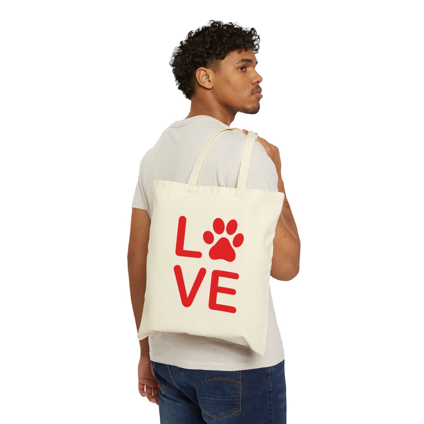 Paw Print Love Funny Cats Memes Canvas Shopping Cotton Tote Bag