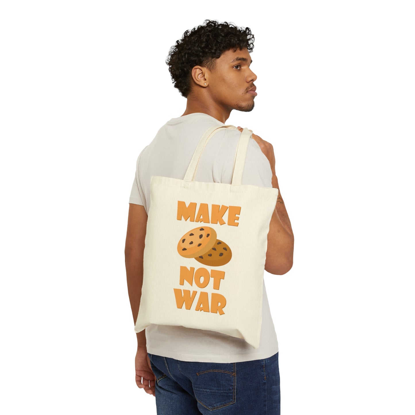 Make Oatmeal Cookies Lover Not War Christmas Canvas Shopping Cotton Tote Bag