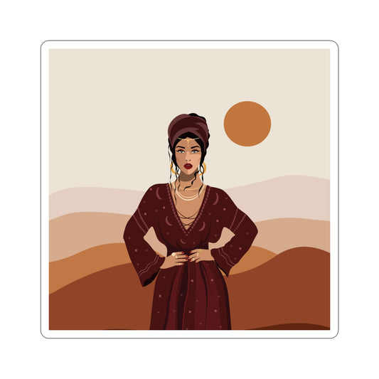 Sand Woman Desert Boho Style Art Die-Cut Sticker