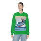 Serenity by the Sea Woman Surfing Art Unisex Heavy Blend™ Crewneck Sweatshirt