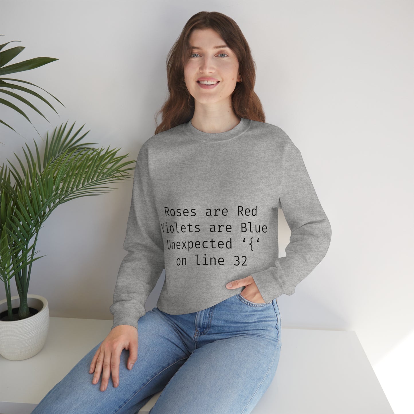 Roses are Red Programming IT for Computer Security Hackers Unisex Heavy Blend™ Crewneck Sweatshirt