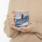Serenity by the Sea Woman Surfing Art Ceramic Mug 11oz
