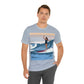 Serenity by the Sea Woman Surfing Art Unisex Jersey Short Sleeve T-Shirt