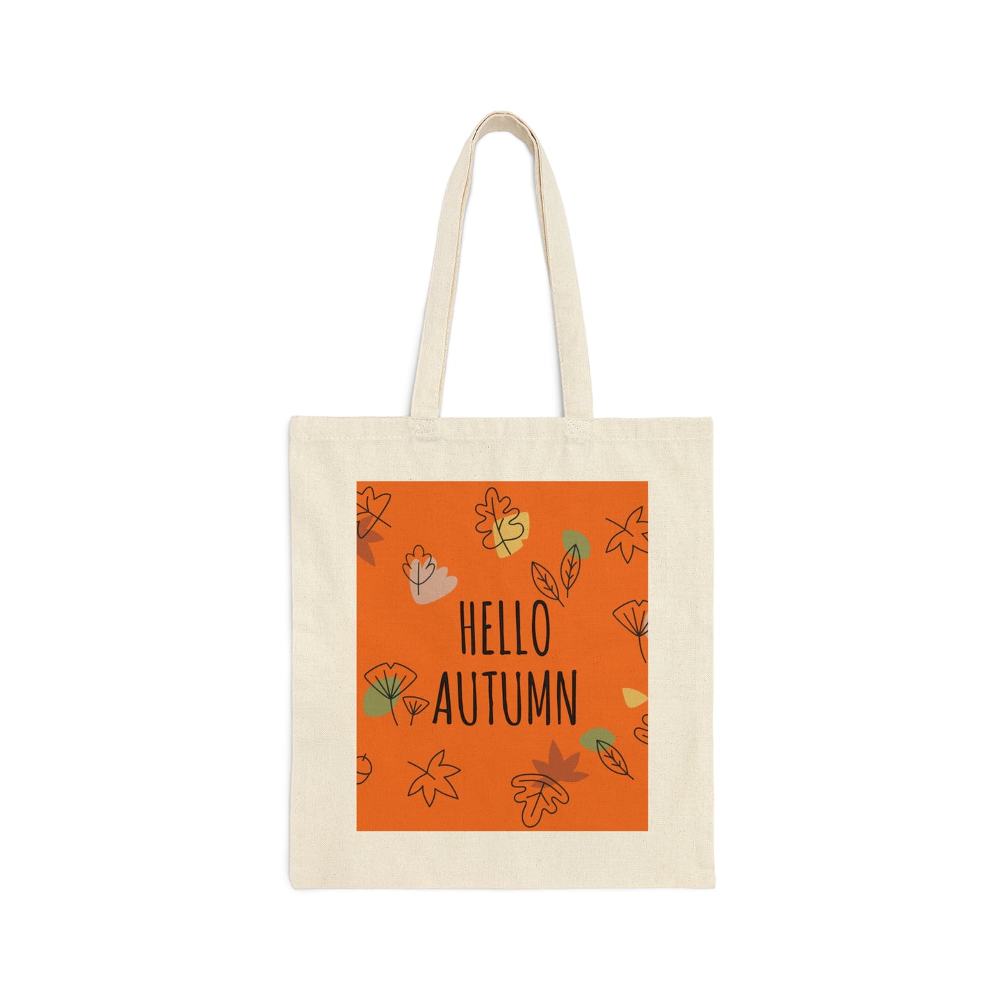 Hello Autumn Minimal Natural Graphic Canvas Shopping Cotton Tote Bag