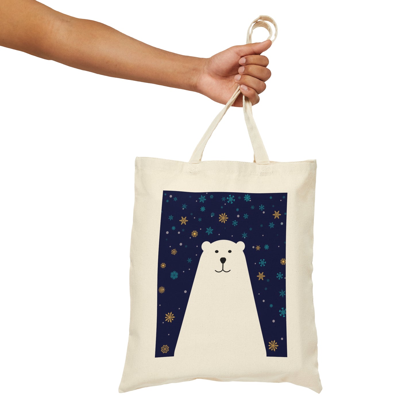 Polar Bear Arctic Art Unisex Canvas Shopping Cotton Tote Bag