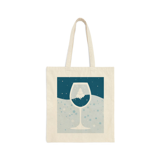 Ice Wine Winter Holidays Canvas Shopping Cotton Tote Bag