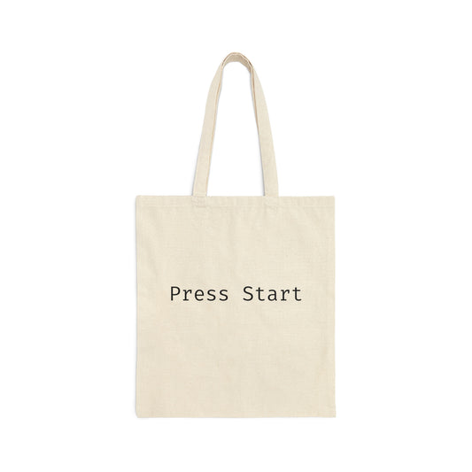 Press Start Programming IT for Computer Security Hackers Canvas Shopping Cotton Tote Bag