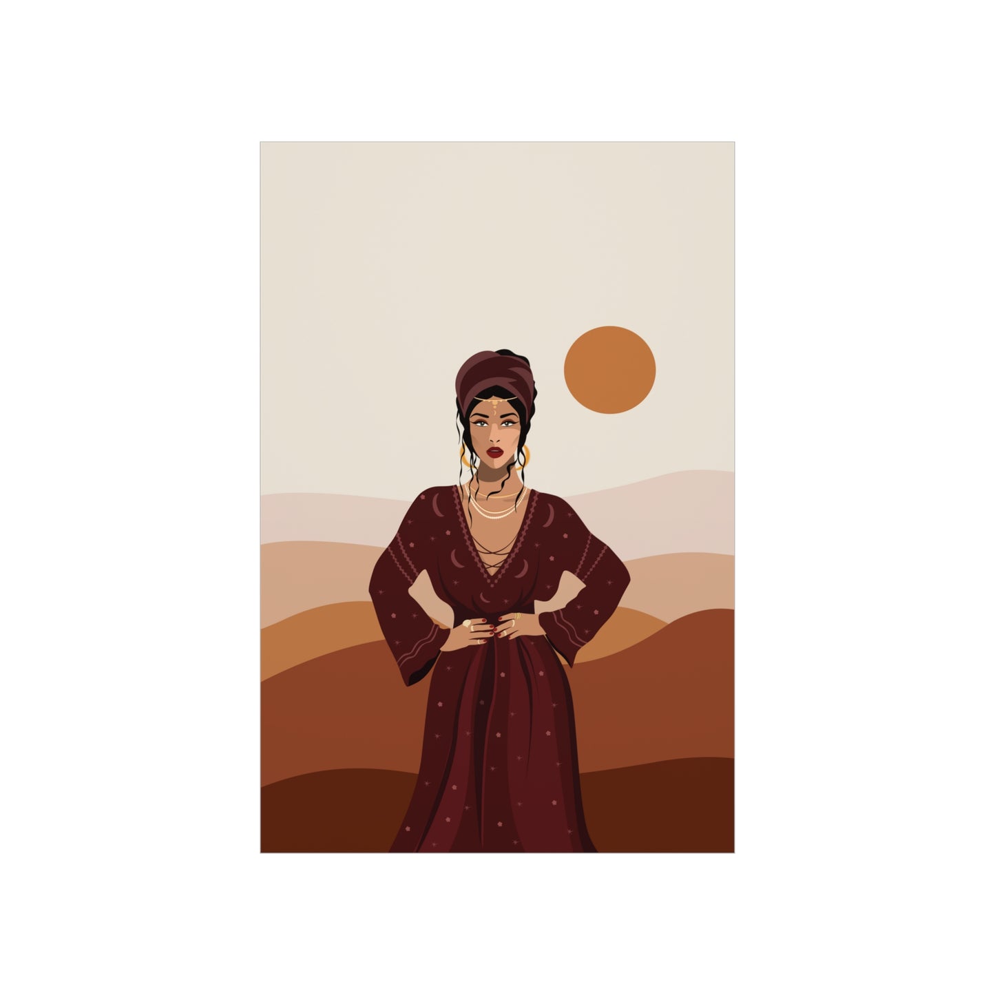 Sand Woman Desert Boho Style Art Classic Premium Matte Vertical Posters